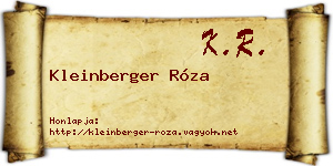 Kleinberger Róza névjegykártya